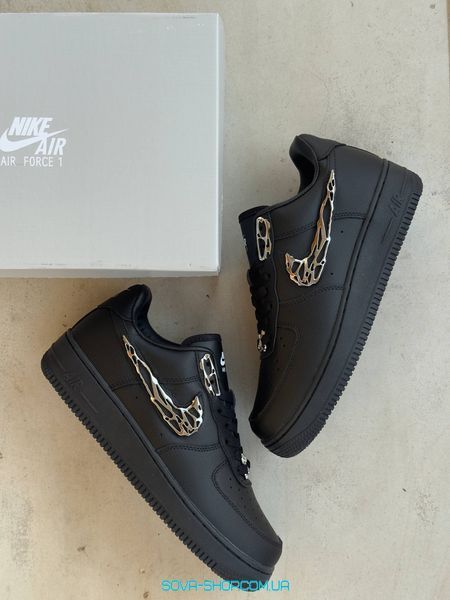 Мужские кроссовки Nike Air Force 1 Low BLACK &lsquo;Molten Metal Swoosh&lsquo; фото