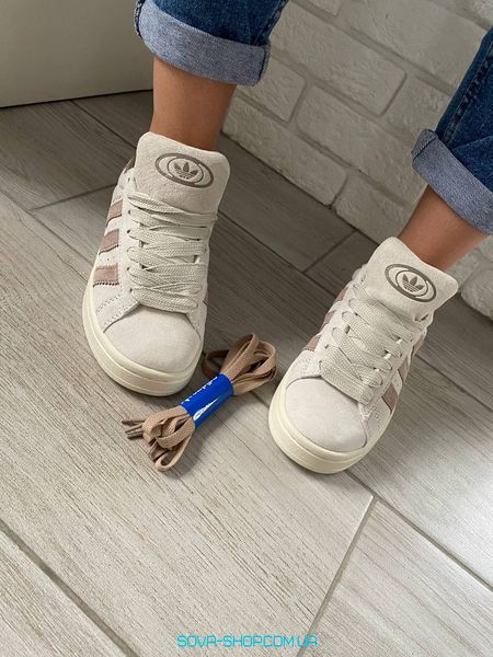 Мужские и женские кроссовки Adidas Campus 00s 'Chalk White Brown' IG5996 фото