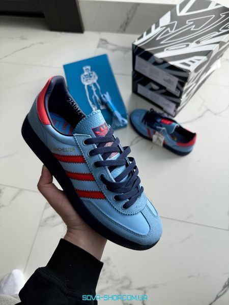 Мужские и женские кроссовки Gt Manchester C.P. Company X Adidas Spezial 'Light Blue Bright Red' фото