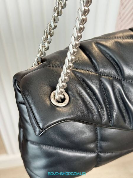 Жіноча сумка Yves Saint Laurent Loulou Large in Quilted Lambskin Black Silver Premium фото