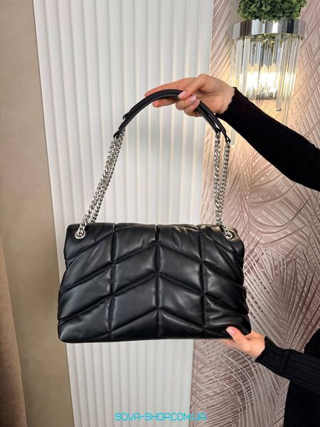 Жіноча сумка Yves Saint Laurent Loulou Large in Quilted Lambskin Black Silver Premium фото