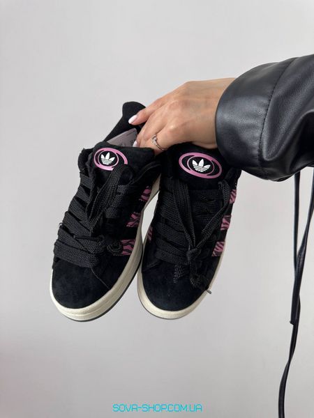 Женские кроссовки Adidas Campus 00s Black Pink Zebra фото