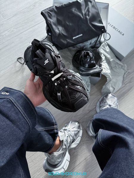 Жіночі та чоловічі кросівки Balenciaga GB 3xl Extreme Laces B Trainers in Black Premium фото