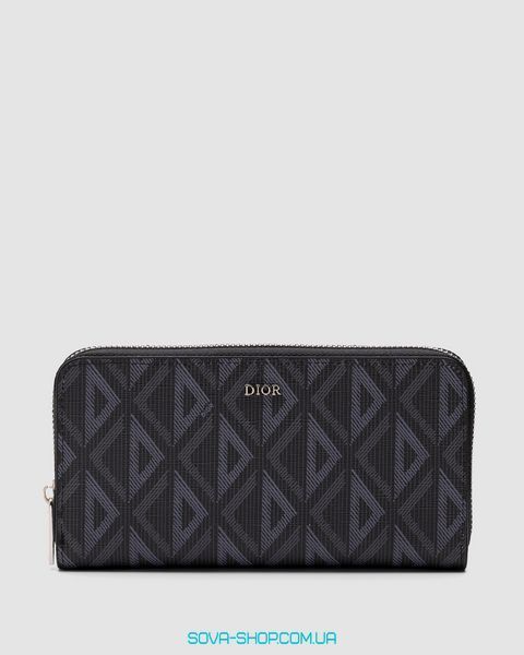 Кошелёк Christian Dior Zipped Long Wallet Grey Diamond Canvas Premium фото
