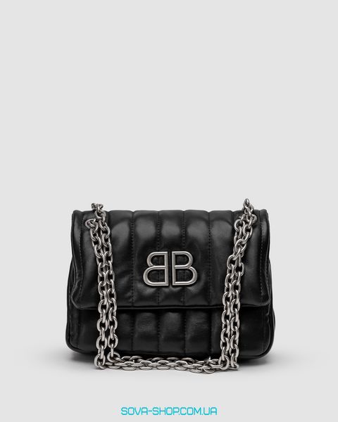 Жіноча сумка Balenciaga Monaco Mini Chain Bag Black/Silver Premium фото