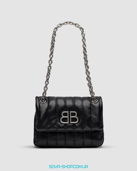 Женская сумка Balenciaga Monaco Mini Chain Bag Black/Silver Premium фото