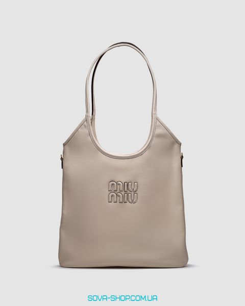 Жіноча сумка Miu Miu Ivy Leather Bag Cream Premium фото