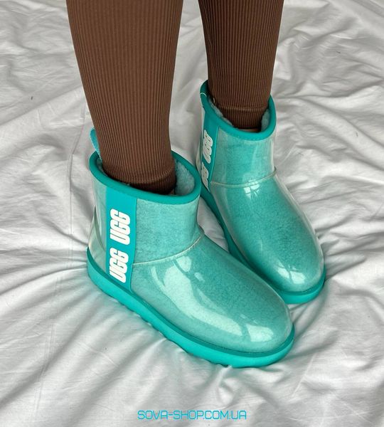 Жіночі зимові ботинки UGG Classic Clear Mini Light Blue фото