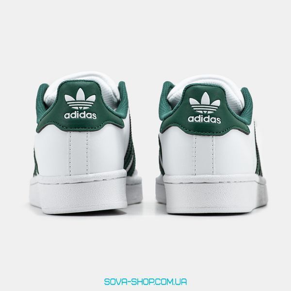 Жіночі та чоловічі кросівки Adidas Superstar CLOUD WHITE/COLLEGIATE GREEN фото