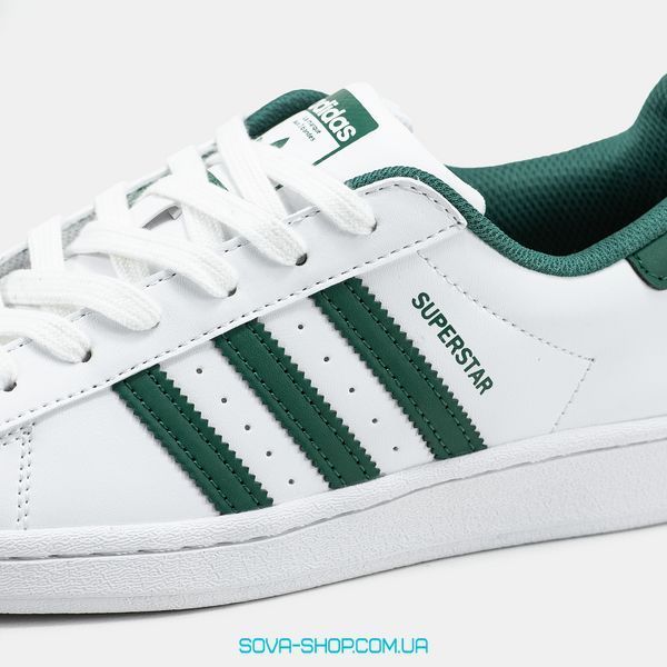 Жіночі та чоловічі кросівки Adidas Superstar CLOUD WHITE/COLLEGIATE GREEN фото