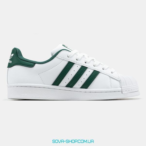 Жіночі та чоловічі кросівки Adidas Superstar CLOUD WHITE/COLLEGIATE GREEN фото