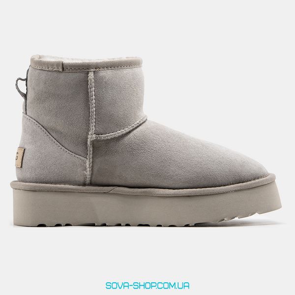 Жіночі зимові ботинки UGG Mini Platform Light Grey Premium фото