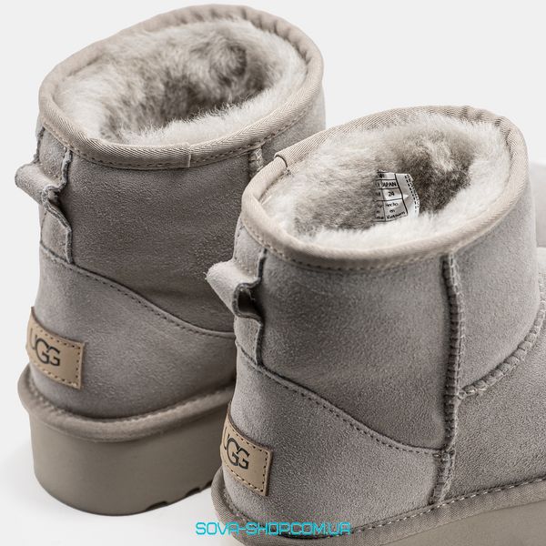 Женские зимние ботинки UGG Mini Platform Light Grey Premium фото