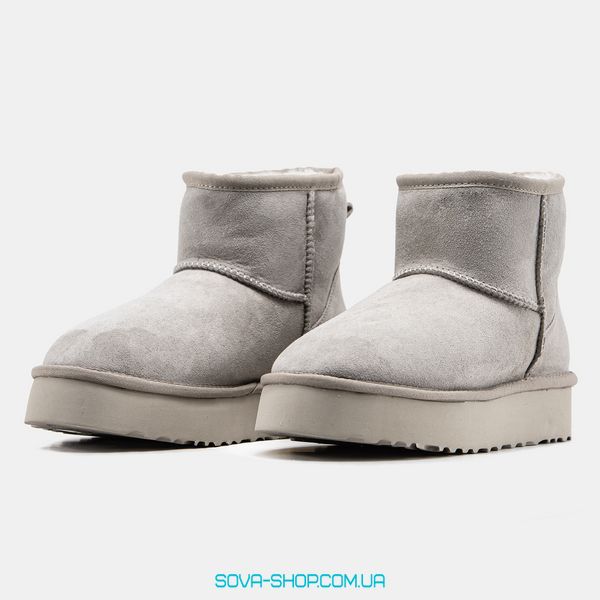 Жіночі зимові ботинки UGG Mini Platform Light Grey Premium фото