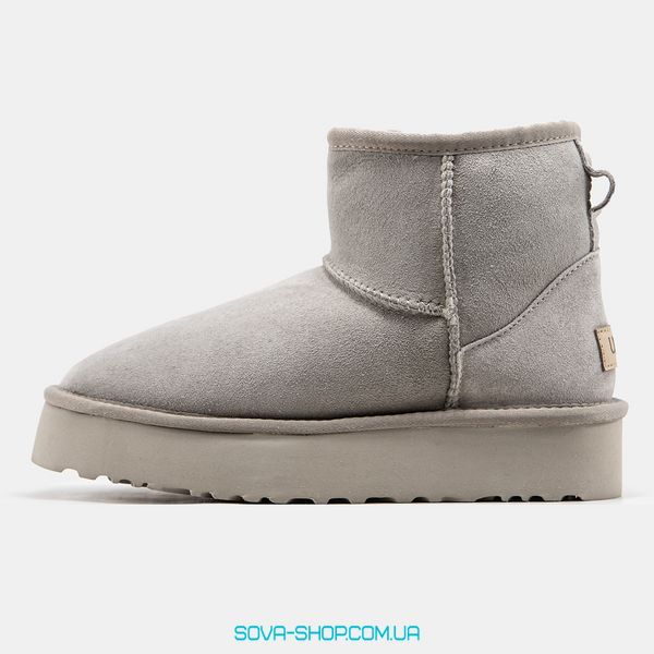 Женские зимние ботинки UGG Mini Platform Light Grey Premium фото