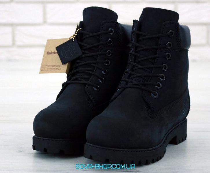 Зимові жіночі ботинки (БЕЗ хутра) Timberland CLASSIC PREMIUM NUBUCK WATERPROOF BLACK фото