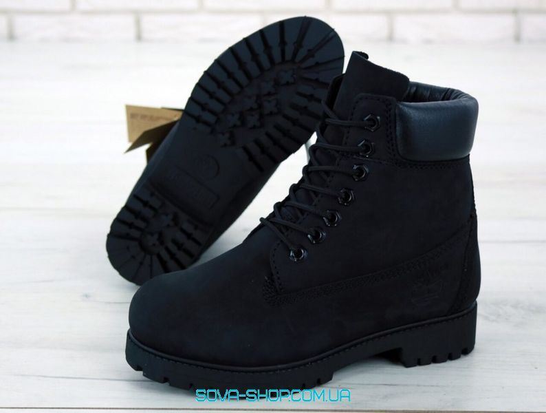 Зимові жіночі ботинки (БЕЗ хутра) Timberland CLASSIC PREMIUM NUBUCK WATERPROOF BLACK фото