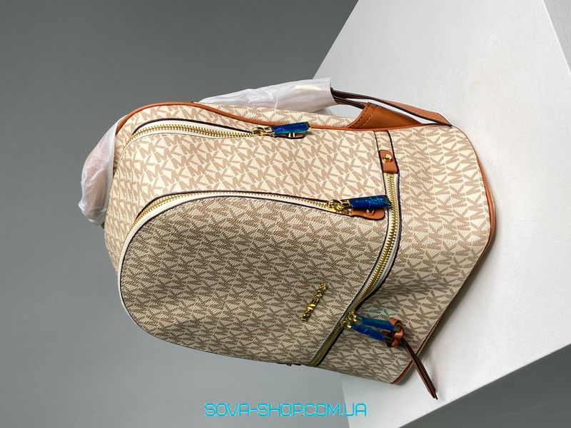 Женский рюкзак Michael Kors Large Rhea Logo Backpack Ivory Premium фото