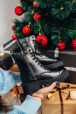 Зимові жіночі ботинки (Натуральна ТЕЛЯЧА шкіра) + З ХУТРОМ Balenciaga Tractor фото