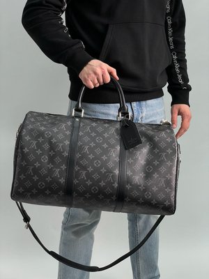 Унісекс сумка Louis Vuitton Keepall 50 Eclipse Grey Premium фото