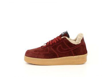 Зимові жіночі кросівки Nike Air Force 1 Wine фото