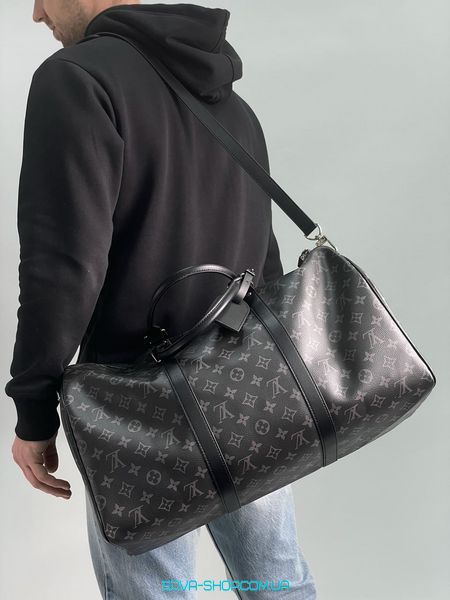 Унисекс сумка Louis Vuitton Keepall 50 Eclipse Grey Premium фото