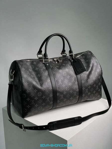 Унісекс сумка Louis Vuitton Keepall 50 Eclipse Grey Premium фото