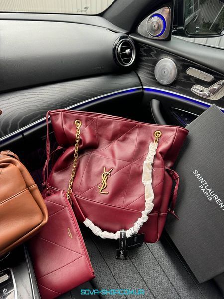 Жіноча сумка Yves Saint Laurent Jamie Shopping in Lambskin Burgundy Premium фото
