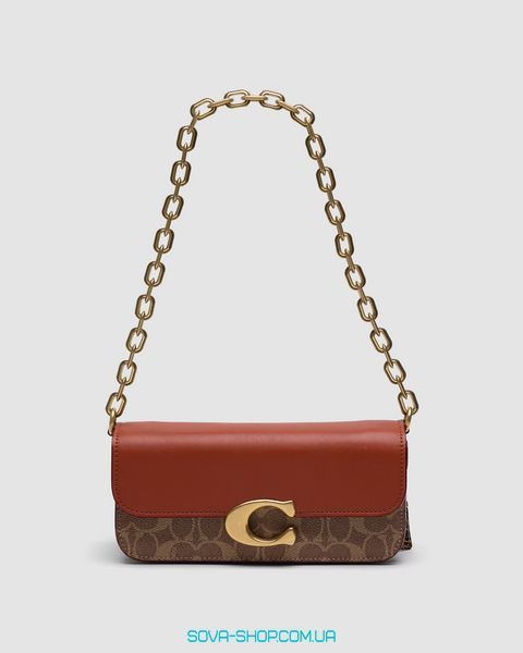 Женская сумка Coach Idol Bag 23 In Signature Canvas With Snakeskin Detail Premium фото