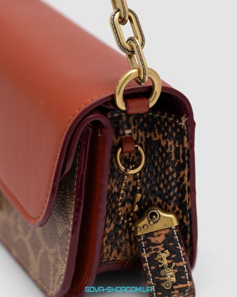 Женская сумка Coach Idol Bag 23 In Signature Canvas With Snakeskin Detail Premium фото