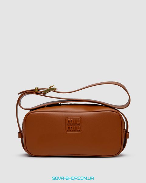 Женская сумка Miu Miu Nappa Leather Shoulder Bag Brown Premium фото