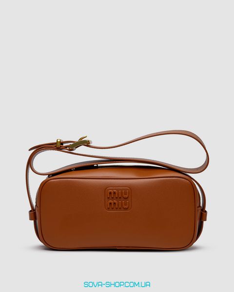 Жіноча сумка Miu Miu Nappa Leather Shoulder Bag Brown Premium фото