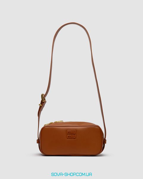 Жіноча сумка Miu Miu Nappa Leather Shoulder Bag Brown Premium фото