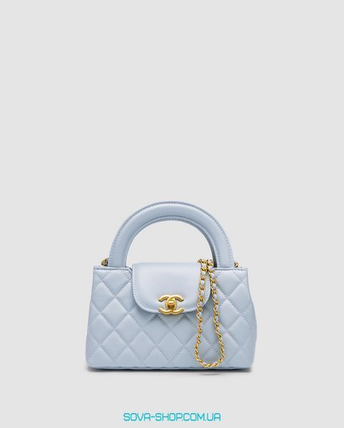 Жіноча сумка Chanel Kelly Bag Shiny Aged Calfskin Blue & Gold Hardware Premium фото