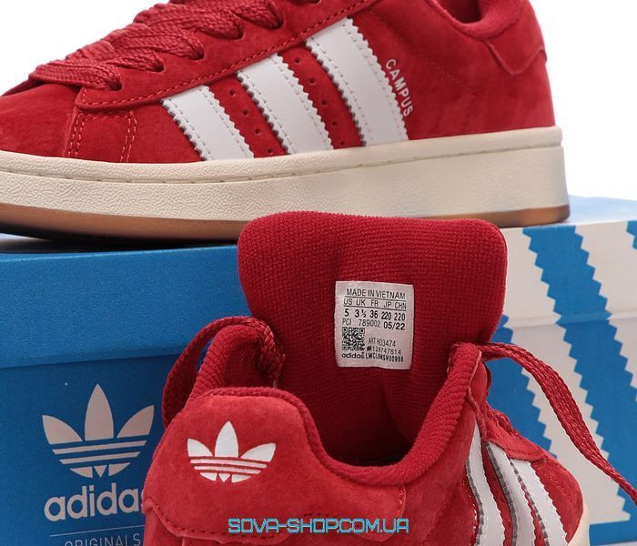 Женские кроссовки Adidas Campus 00s Red White фото