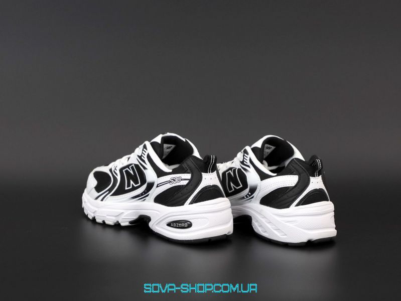Женские и мужские кроссовки New Balance 530 abzorb White Black фото