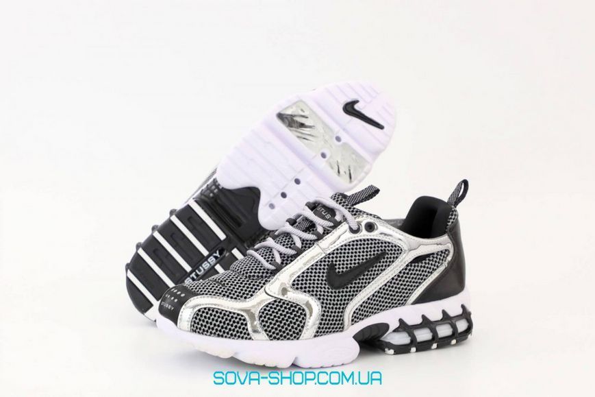 Чоловічі кросівки Nike x St&uuml;ssy Air Zoom Spiridon Cage 2 "Black Silver" фото