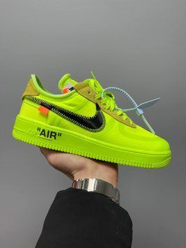 Мужские и женские кроссовки Nike Air Force 1 x Off White Volt фото