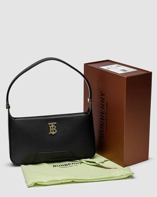 Женская сумка Burberry Leather TB Shoulder Bag "Black" Premium фото