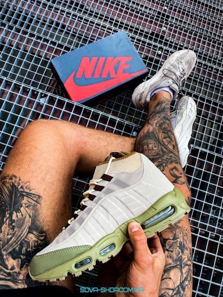 Зимові чоловічі кросівки Nike Air Max Sneakerboot 95 "Beige" !термоносок! фото