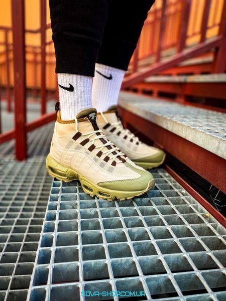 Зимові чоловічі кросівки Nike Air Max Sneakerboot 95 "Beige" !термоносок! фото