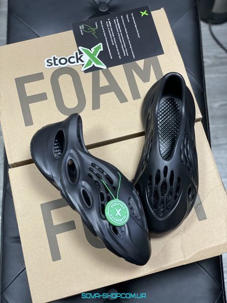 Чоловічі та жіночі кросівки Yeezy Adidas Foam RNNR Black фото