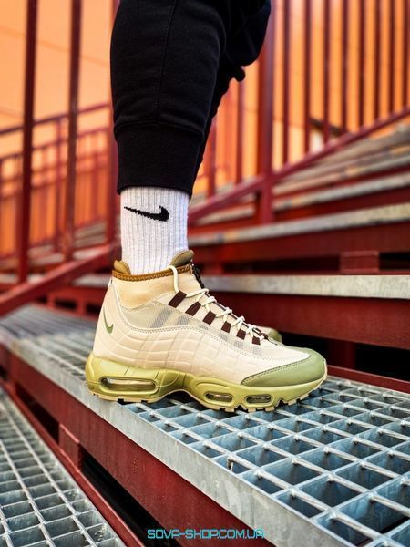 Зимові чоловічі кросівки Nike Air Max Sneakerboot 95 "Beige" !термоносок! фото