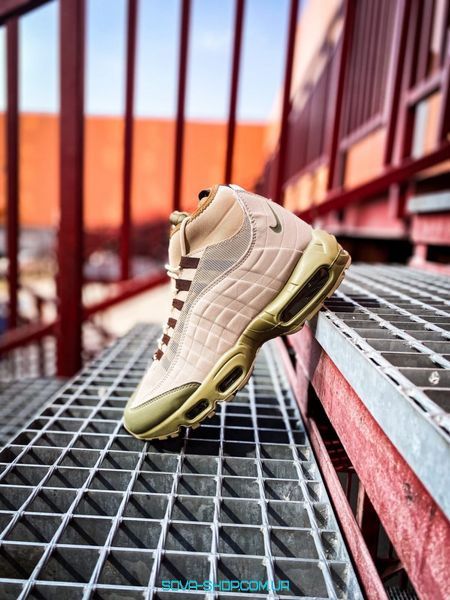 Зимові чоловічі кросівки Nike Air Max Sneakerboot 95 "Beige" !термоносок! фото