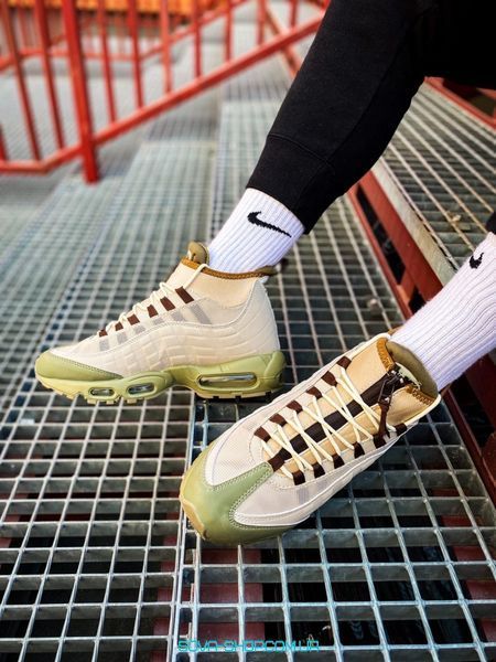 Зимові чоловічі кросівки Nike Air Max Sneakerboot 95 "Beige" !термоносок! фото