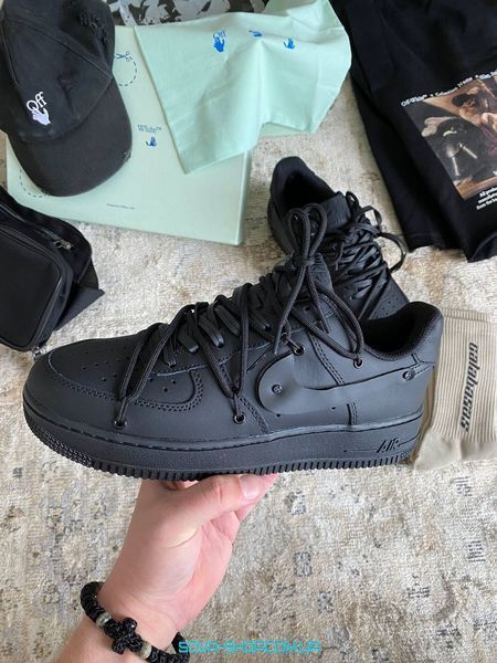 Женские и мужские кроссовки Air Force 1 Custom 2.0 Black Nike фото