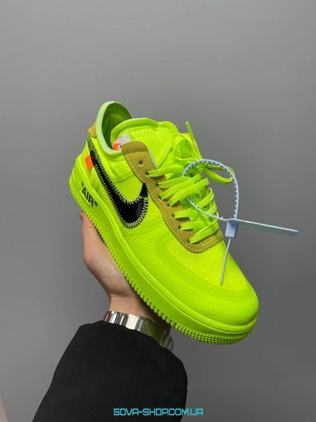 Мужские и женские кроссовки Nike Air Force 1 x Off White Volt фото