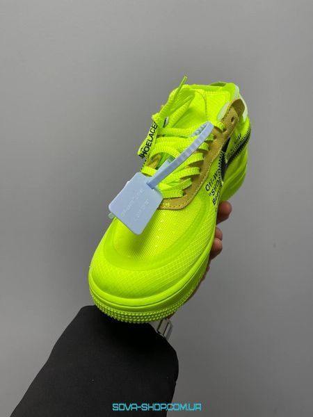 Мужские и женские кроссовки Nike Air Force 1 x Off White Volt фото