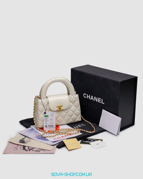 Жіноча сумка Chanel Kelly Bag Shiny Aged Calfskin Cream & Gold Hardware Premium фото