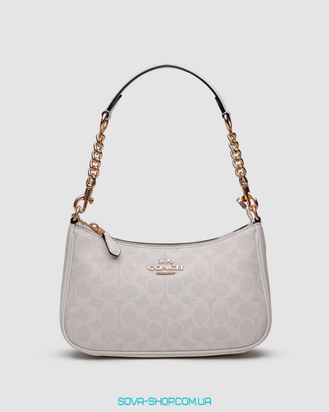 Жіноча сумка Coach Teri White Shoulder Bag In Signature Canvas Premium фото